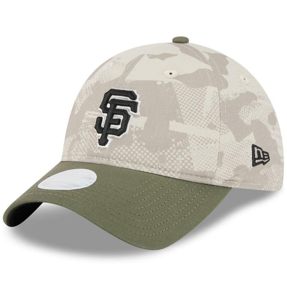San Francisco Giants New Era Women's 2025 Armed Forces Day 9TWENTY Adjustable Hat - Light Beige/Olive Hats