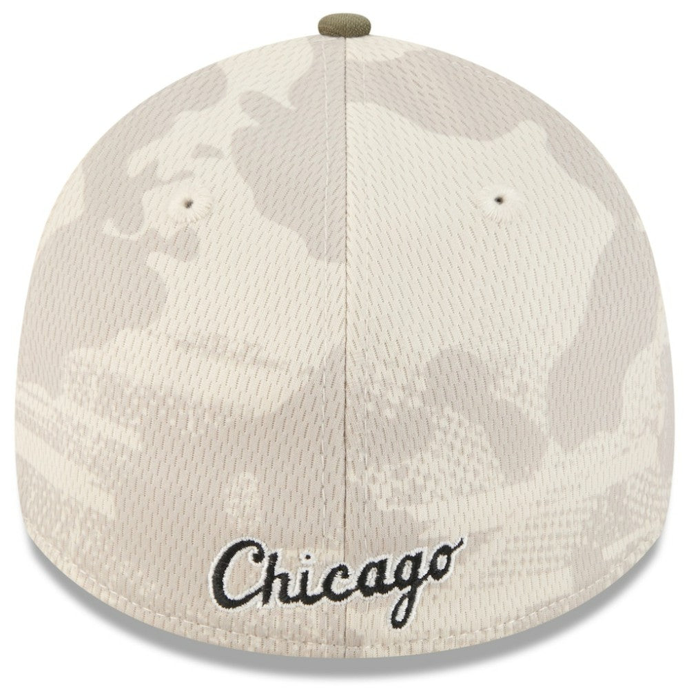 Chicago White Sox New Era 2025 Armed Forces Day 39THIRTY Flex Hat - Light Beige/Olive Hats