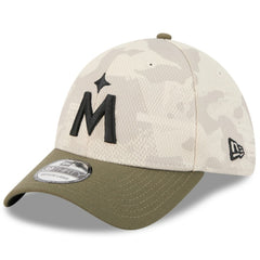 Minnesota Twins New Era 2025 Armed Forces Day 39THIRTY Flex Hat - Light Beige/Olive Hats