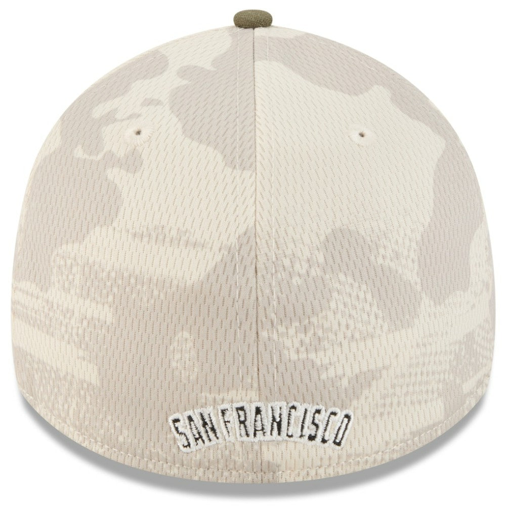 San Francisco Giants New Era 2025 Armed Forces Day 39THIRTY Flex Hat - Light Beige/Olive Hats