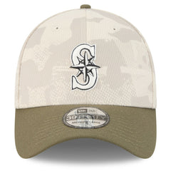 Seattle Mariners New Era 2025 Armed Forces Day 39THIRTY Flex Hat - Light Beige/Olive Hats