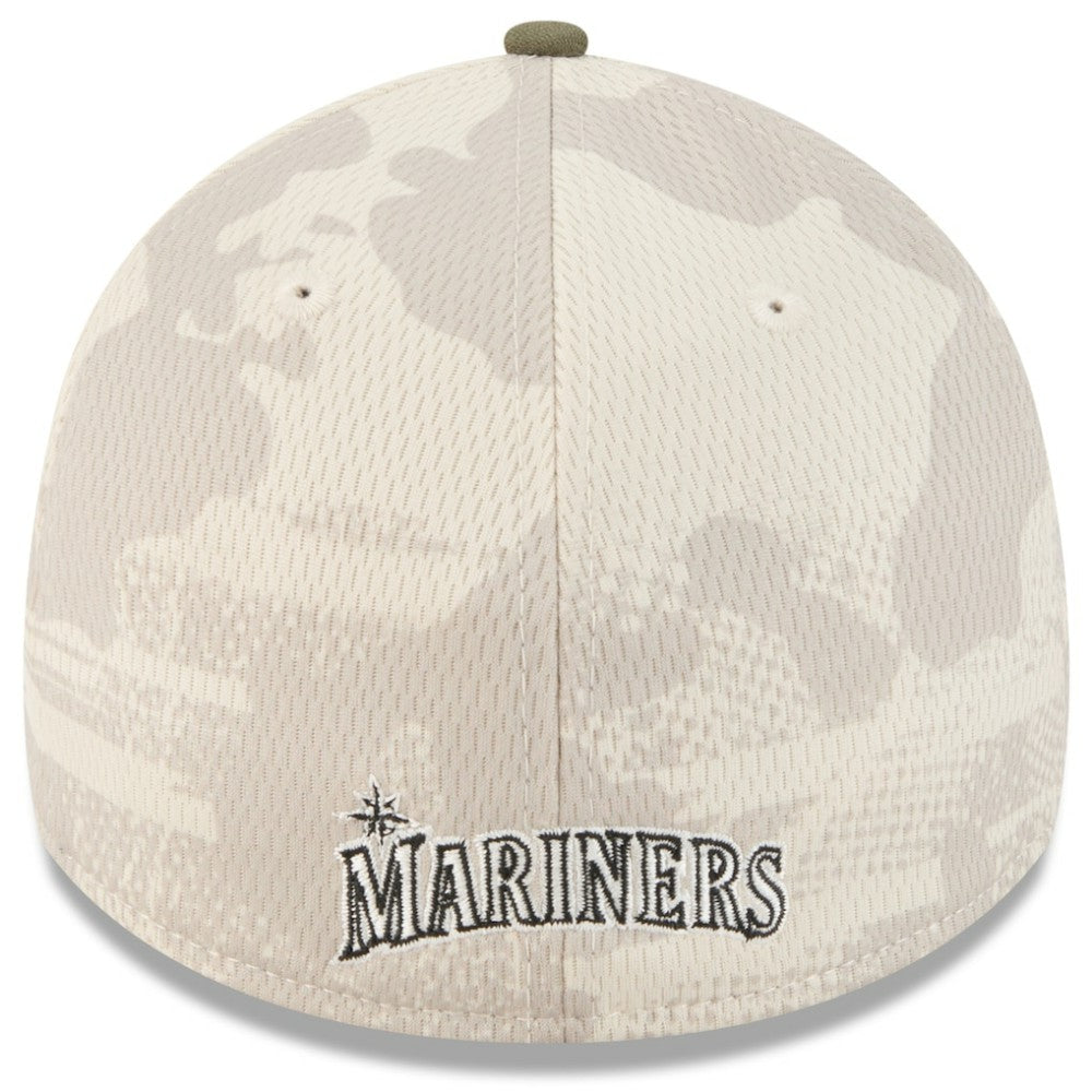 Seattle Mariners New Era 2025 Armed Forces Day 39THIRTY Flex Hat - Light Beige/Olive Hats