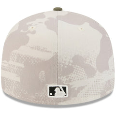 Miami Marlins New Era 2025 Armed Forces Day 59FIFTY Fitted Hat - Light Beige/Olive Hats
