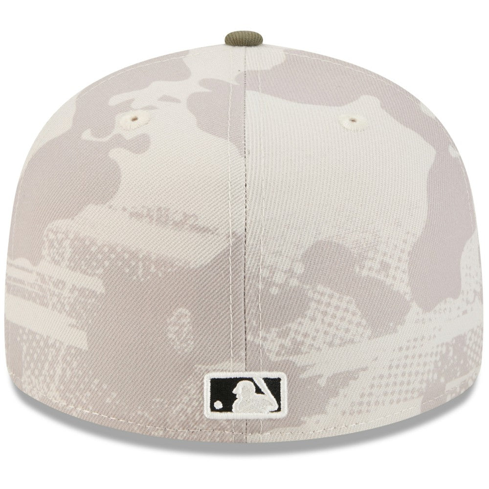 Milwaukee Brewers New Era 2025 Armed Forces Day 59FIFTY Fitted Hat - Light Beige/Olive Hats