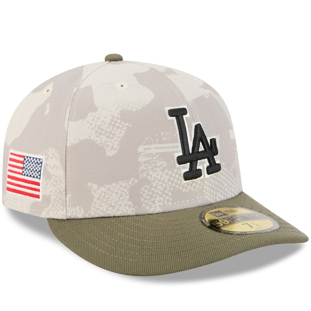 Los Angeles Dodgers New Era 2025 Armed Forces Day 59FIFTY Fitted Hat - Light Beige/Olive Hats
