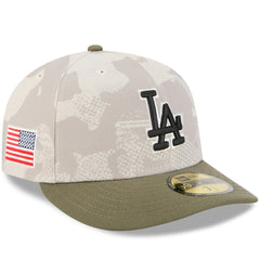 Los Angeles Dodgers New Era 2025 Armed Forces Day 59FIFTY Fitted Hat - Light Beige/Olive Hats