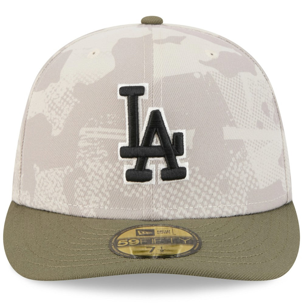 Los Angeles Dodgers New Era 2025 Armed Forces Day 59FIFTY Fitted Hat - Light Beige/Olive Hats