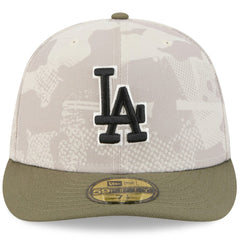 Los Angeles Dodgers New Era 2025 Armed Forces Day 59FIFTY Fitted Hat - Light Beige/Olive Hats
