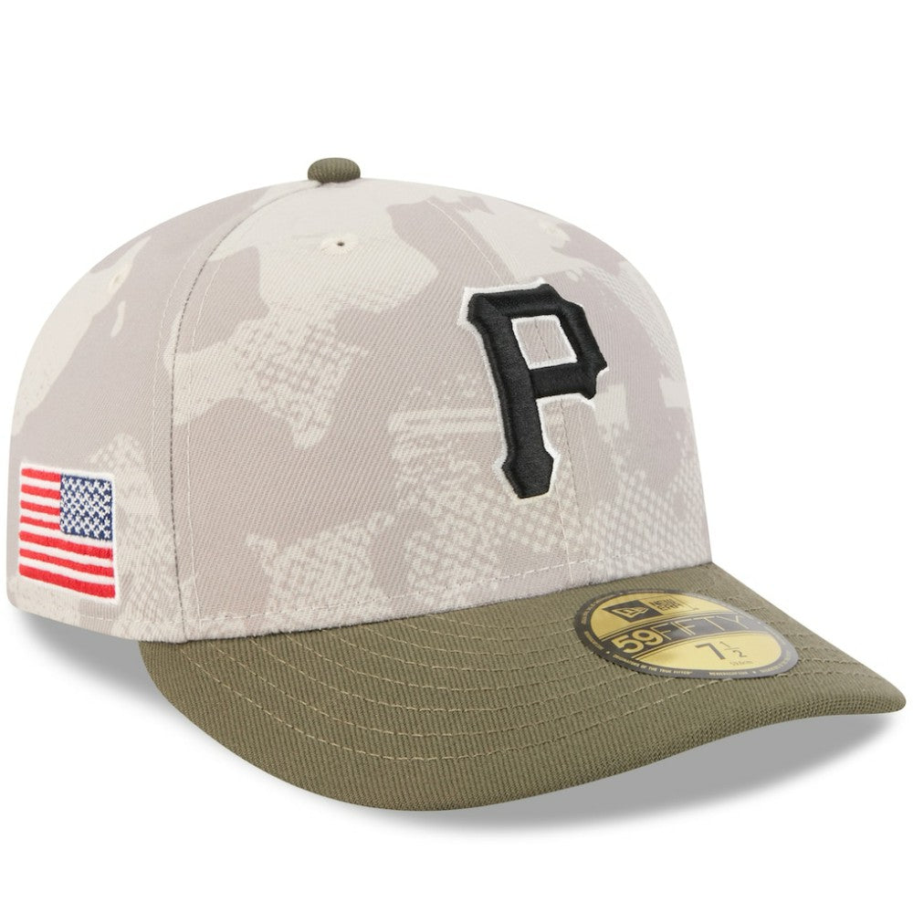 Pittsburgh Pirates New Era 2025 Armed Forces Day 59FIFTY Fitted Hat - Light Beige/Olive Hats