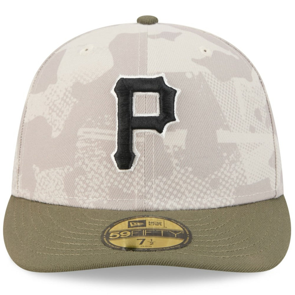 Pittsburgh Pirates New Era 2025 Armed Forces Day 59FIFTY Fitted Hat - Light Beige/Olive Hats