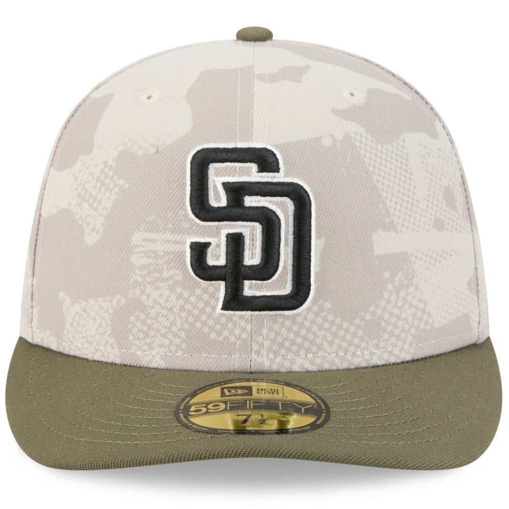 San Diego Padres New Era 2025 Armed Forces Day 59FIFTY Fitted Hat - Light Beige/Olive Hats