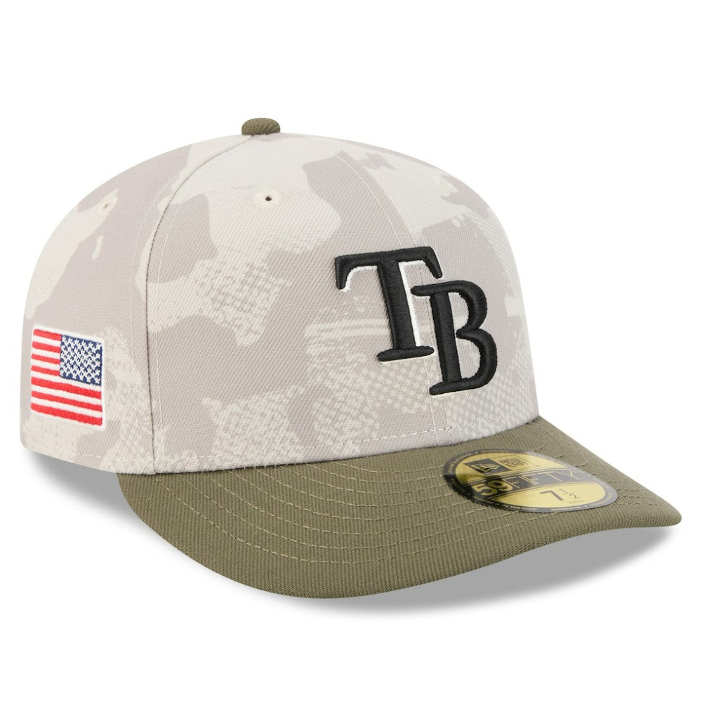 Tampa Bay Rays New Era 2025 Armed Forces Day 59FIFTY Fitted Hat - Light Beige/Olive Hats