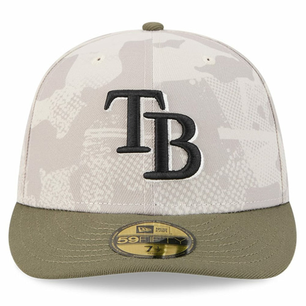 Tampa Bay Rays New Era 2025 Armed Forces Day 59FIFTY Fitted Hat - Light Beige/Olive Hats