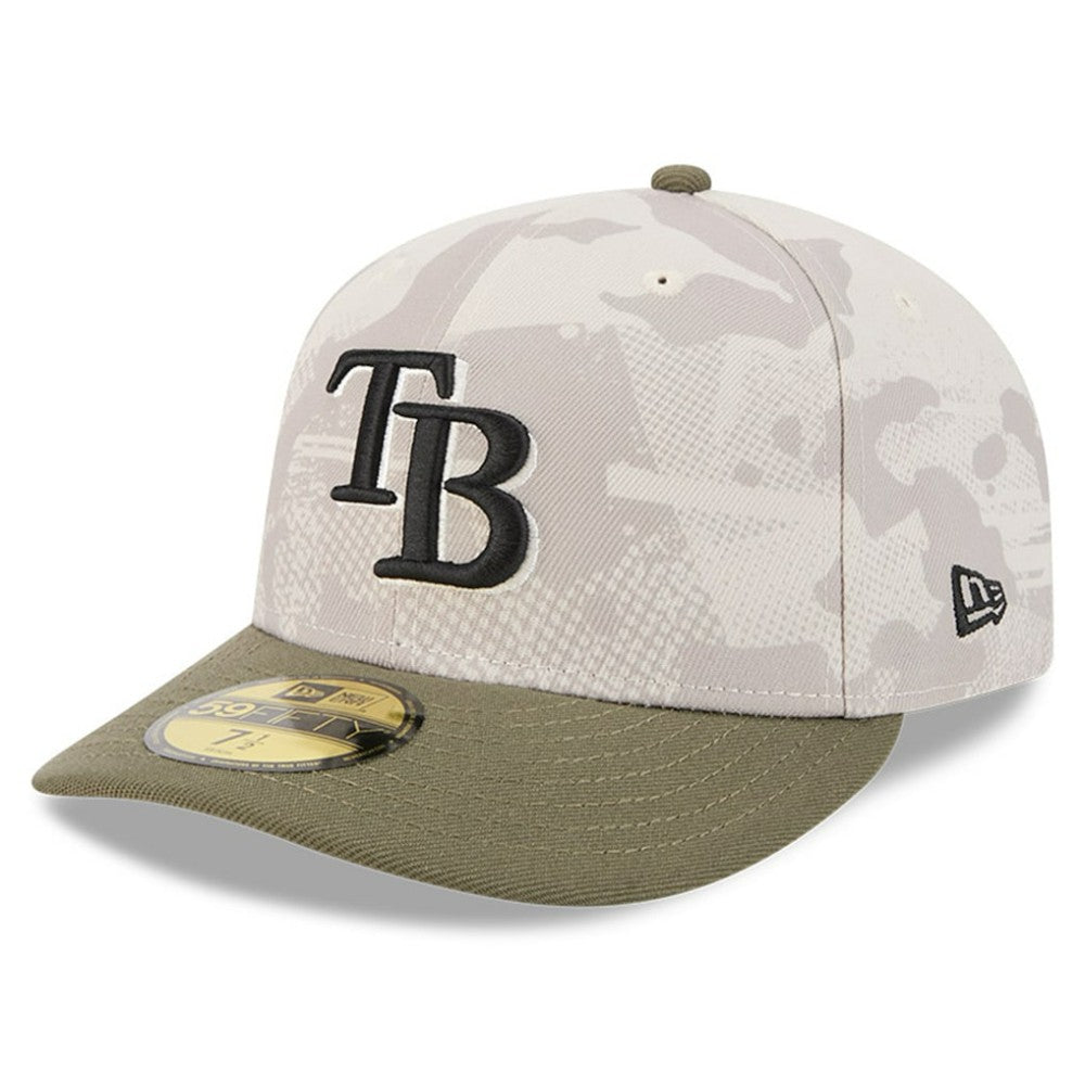 Tampa Bay Rays New Era 2025 Armed Forces Day 59FIFTY Fitted Hat - Light Beige/Olive Hats