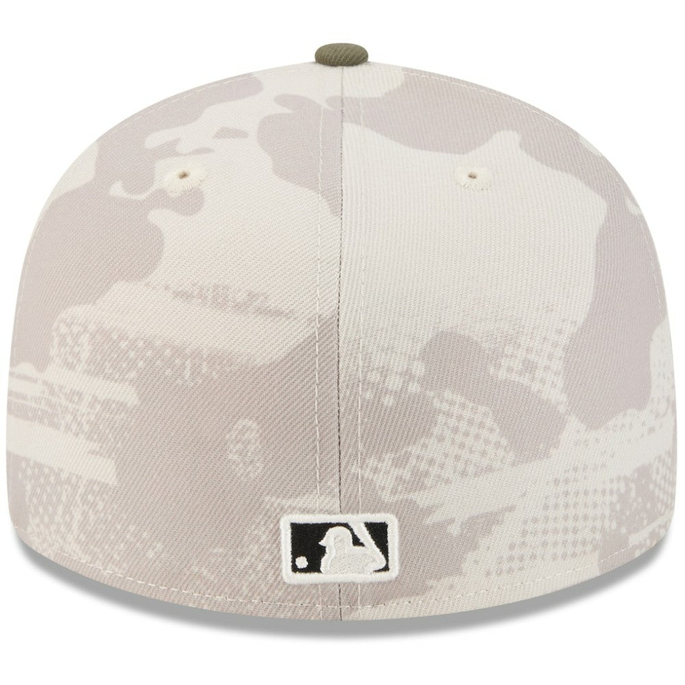 Texas Rangers New Era 2025 Armed Forces Day 59FIFTY Fitted Hat - Light Beige/Olive Hats