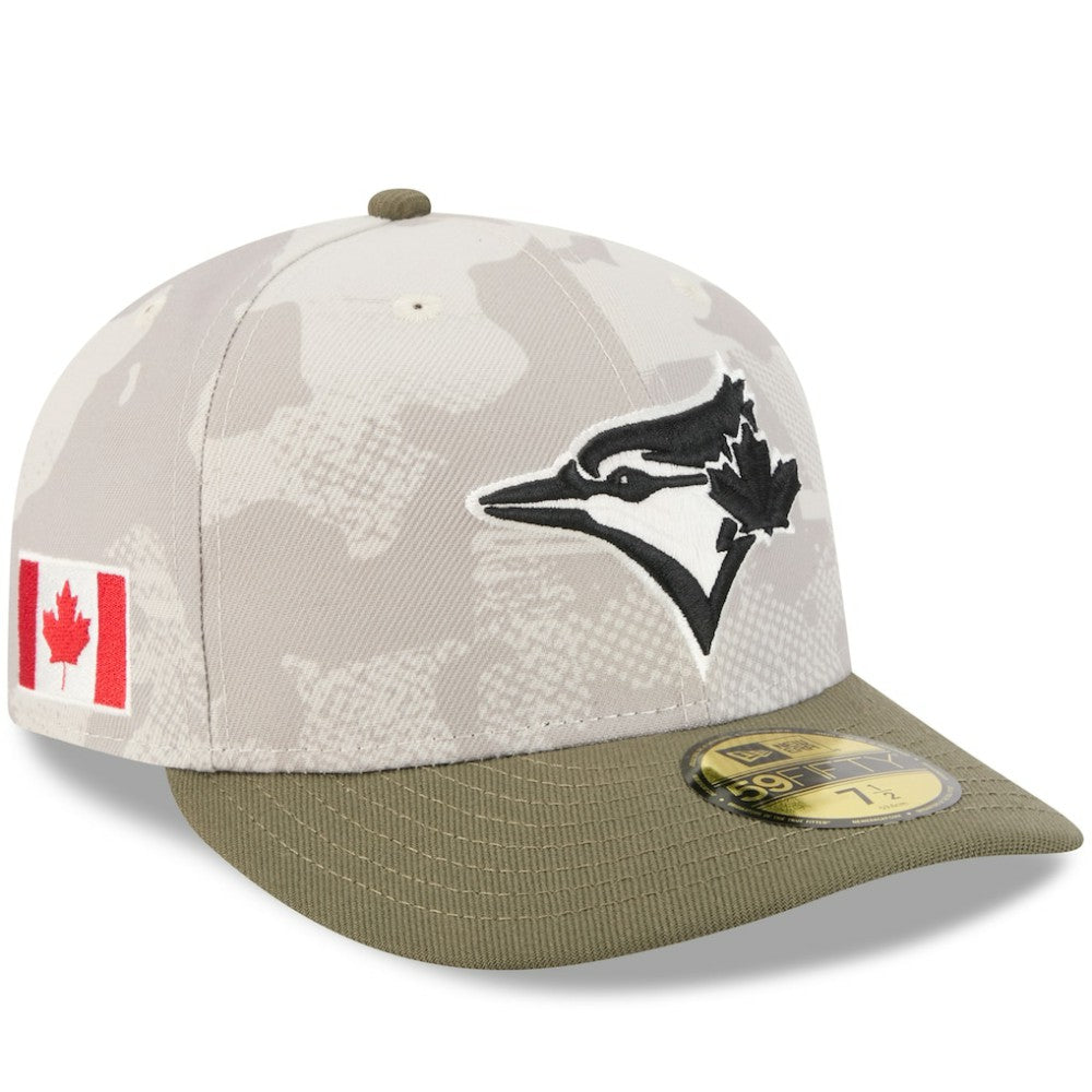 Toronto Blue Jays New Era 2025 Armed Forces Day 59FIFTY Fitted Hat - Light Beige/Olive Hats