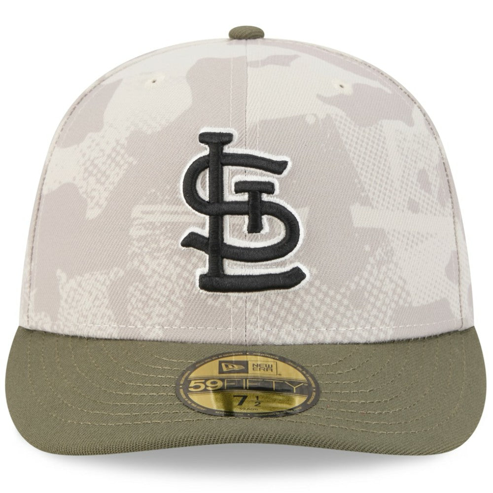 St. Louis Cardinals New Era 2025 Armed Forces Day 59FIFTY Fitted Hat - Light Beige/Olive Hats