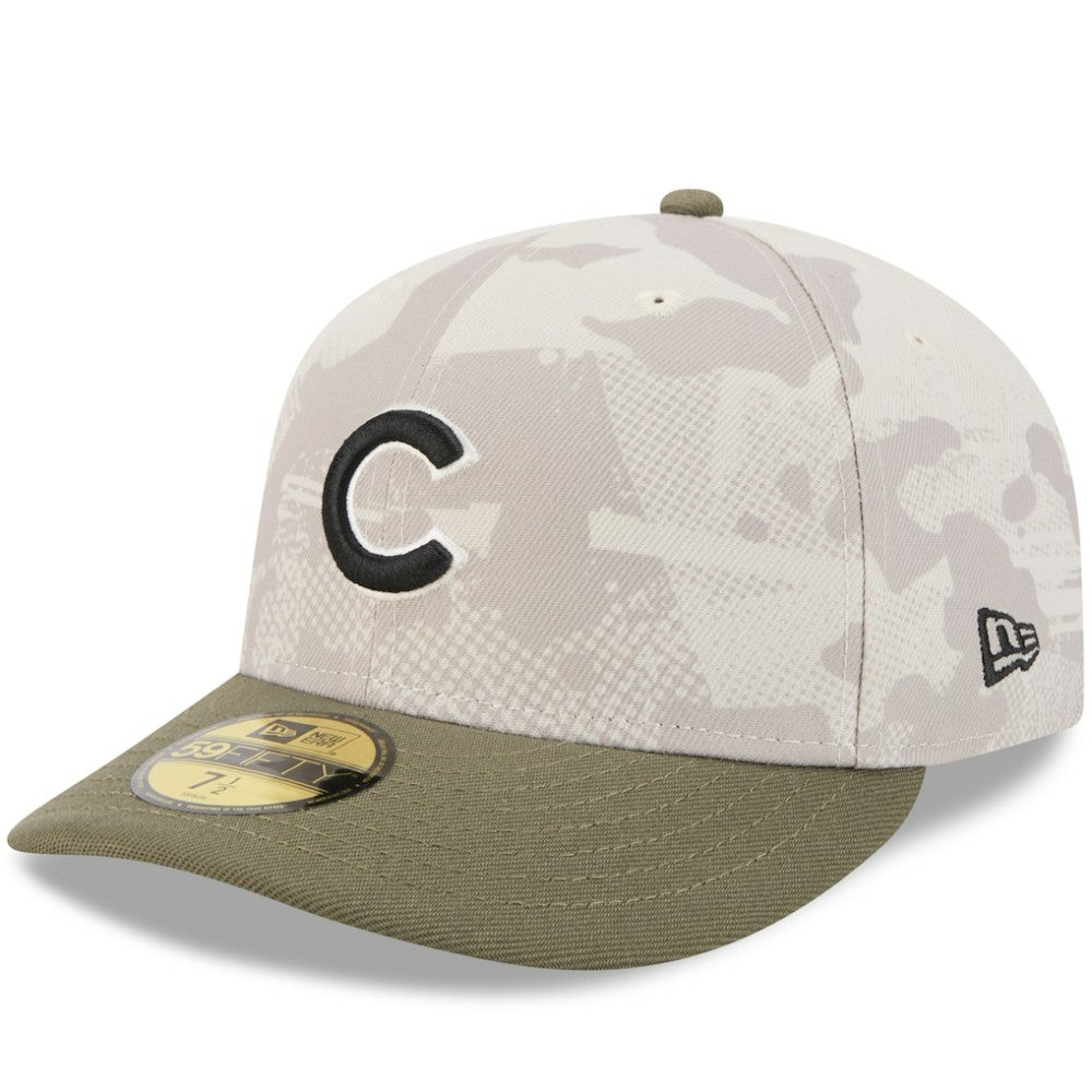 Chicago Cubs New Era 2025 Armed Forces Day 59FIFTY Fitted Hat - Light Beige/Olive Hats