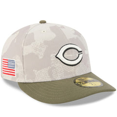 Cincinnati Reds New Era 2025 Armed Forces Day 59FIFTY Fitted Hat - Light Beige/Olive Hats