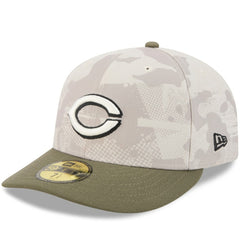Cincinnati Reds New Era 2025 Armed Forces Day 59FIFTY Fitted Hat - Light Beige/Olive Hats