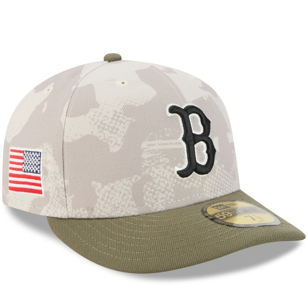 Boston Red Sox New Era 2025 Armed Forces Day 59FIFTY Fitted Hat - Light Beige/Olive Hats