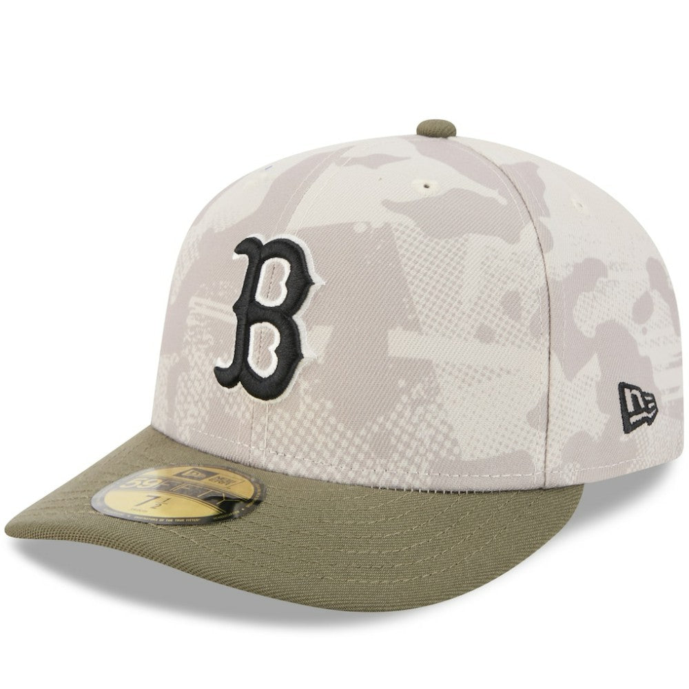 Boston Red Sox New Era 2025 Armed Forces Day 59FIFTY Fitted Hat - Light Beige/Olive Hats
