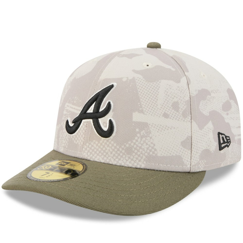 Atlanta Braves New Era 2025 Armed Forces Day 59FIFTY Fitted Hat - Light Beige/Olive Hats