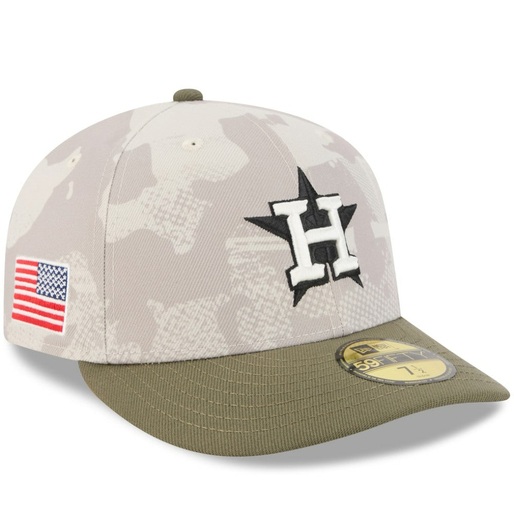 Houston Astros New Era 2025 Armed Forces Day 59FIFTY Fitted Hat - Light Beige/Olive Hats