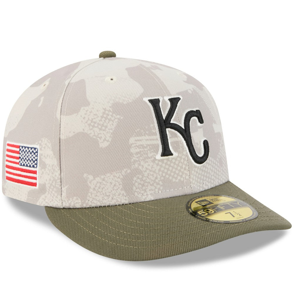 Kansas City Royals New Era 2025 Armed Forces Day 59FIFTY Fitted Hat - Light Beige/Olive Hats