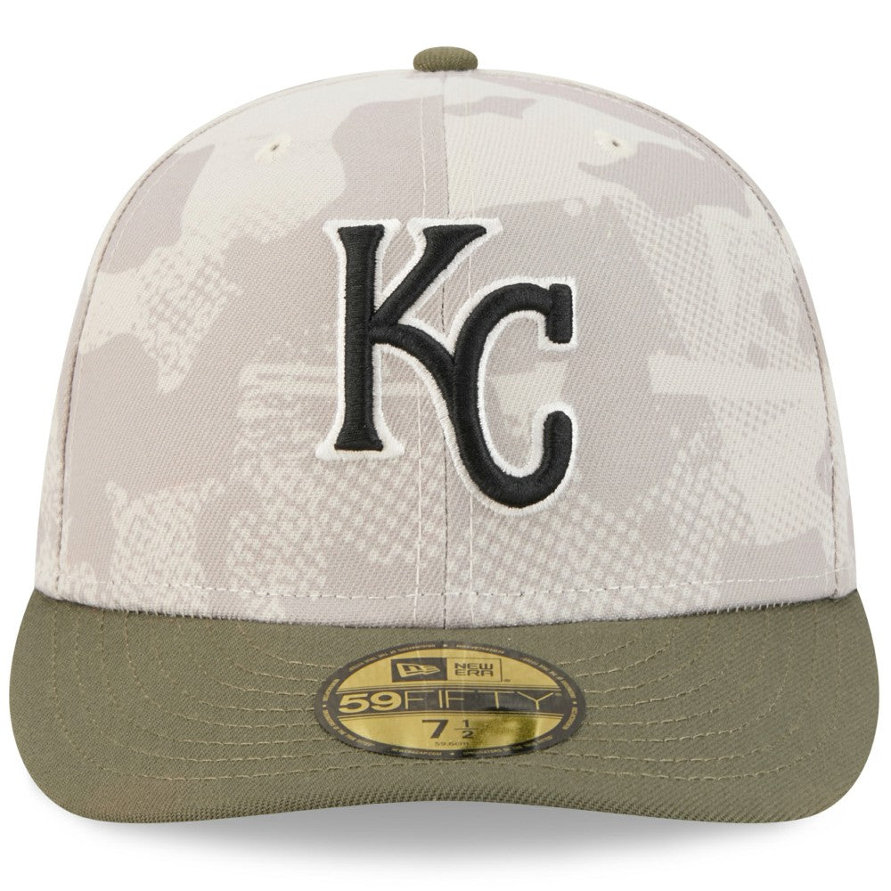 Kansas City Royals New Era 2025 Armed Forces Day 59FIFTY Fitted Hat - Light Beige/Olive Hats