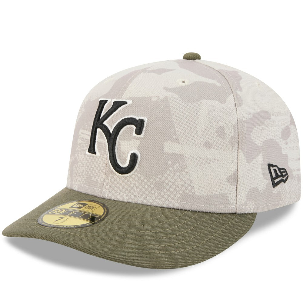 Kansas City Royals New Era 2025 Armed Forces Day 59FIFTY Fitted Hat - Light Beige/Olive Hats