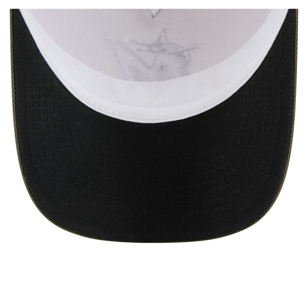 Miami Marlins New Era 2025 Armed Forces Day 9FORTY M-Crown A-Frame Adjustable Hat - Light Beige/Olive Hats