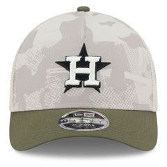 Houston Astros New Era 2025 Armed Forces Day 9FORTY M-Crown A-Frame Adjustable Hat - Light Beige/Olive Hats