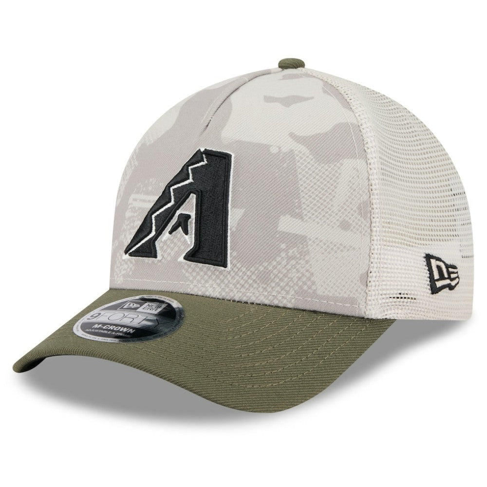 Arizona Diamondbacks New Era 2025 Armed Forces Day 9FORTY M-Crown A-Frame Adjustable Hat - Light Beige/Olive Hats