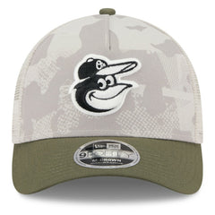 Baltimore Orioles New Era 2025 Armed Forces Day 9FORTY M-Crown A-Frame Adjustable Hat - Light Beige/Olive Hats