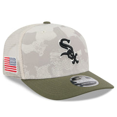 Chicago White Sox New Era 2025 Armed Forces Day 9SEVENTY Stretch-Snap Hat - Light Beige/Olive Hats