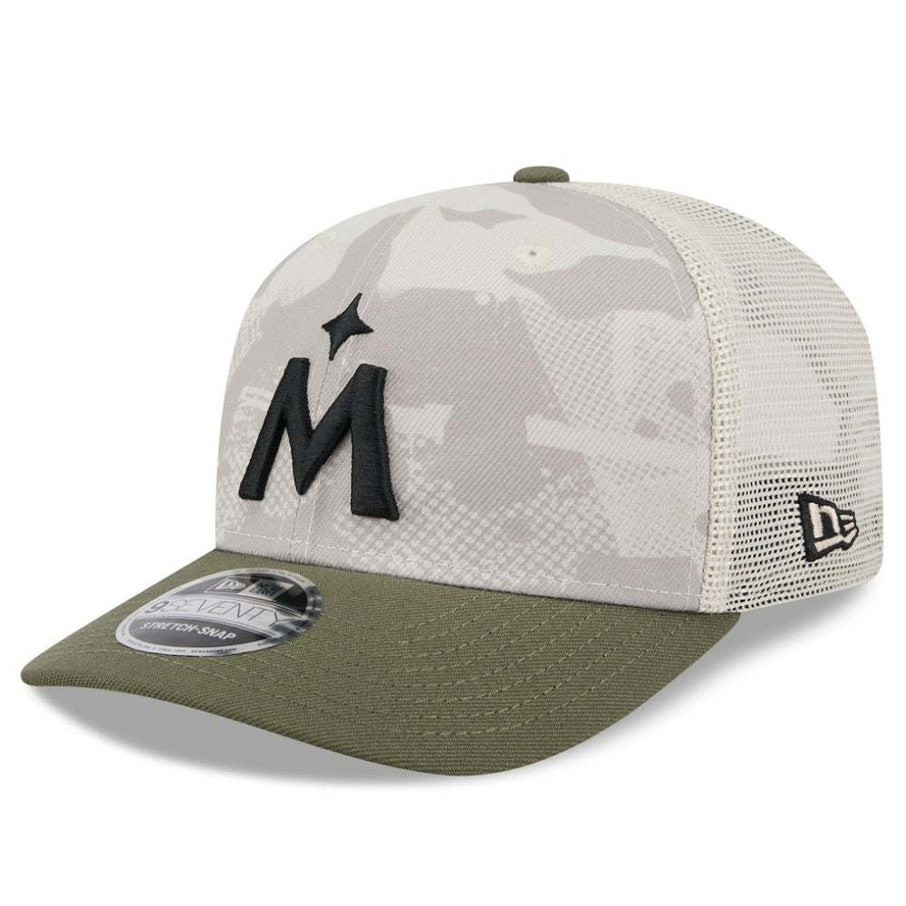 Minnesota Twins New Era 2025 Armed Forces Day 9SEVENTY Stretch-Snap Hat - Light Beige/Olive Hats