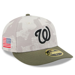 Washington Nationals New Era 2025 Armed Forces Day Low Profile 59FIFTY Fitted Hat - Light Beige/Olive Hats
