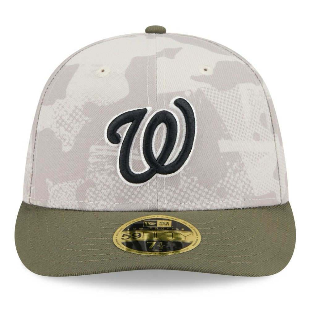 Washington Nationals New Era 2025 Armed Forces Day Low Profile 59FIFTY Fitted Hat - Light Beige/Olive Hats