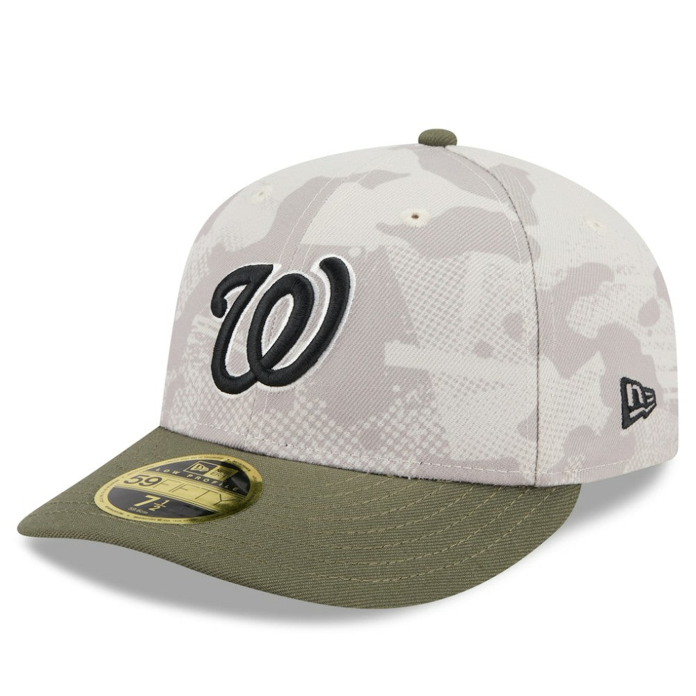 Washington Nationals New Era 2025 Armed Forces Day Low Profile 59FIFTY Fitted Hat - Light Beige/Olive Hats