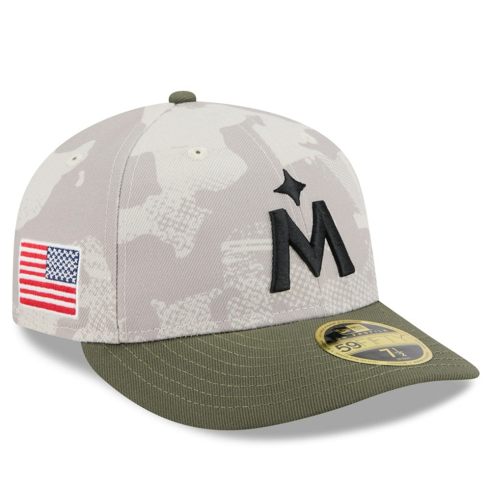 Minnesota Twins New Era 2025 Armed Forces Day Low Profile 59FIFTY Fitted Hat - Light Beige/Olive Hats