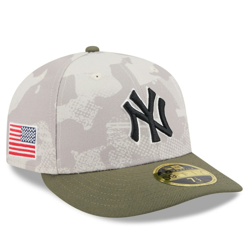 New York Yankees New Era 2025 Armed Forces Day Low Profile 59FIFTY Fitted Hat - Light Beige/Olive Hats