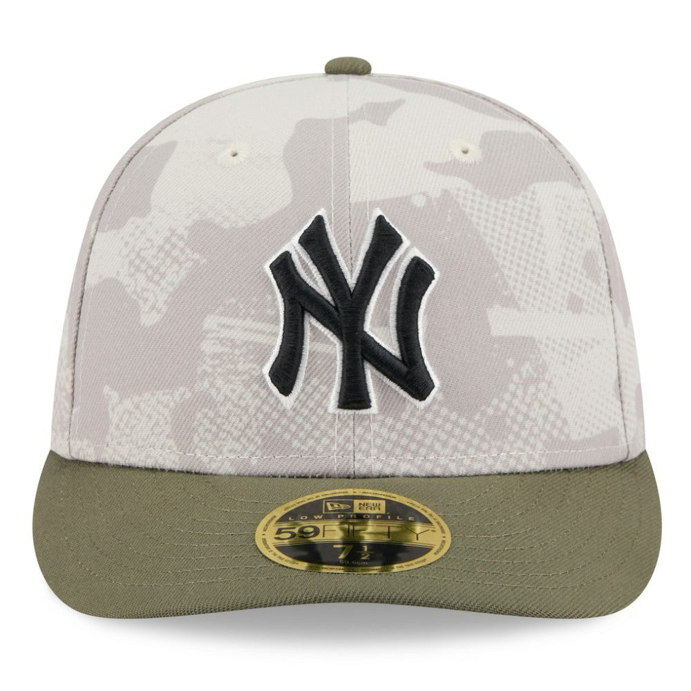 New York Yankees New Era 2025 Armed Forces Day Low Profile 59FIFTY Fitted Hat - Light Beige/Olive Hats