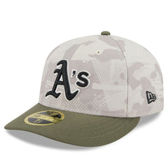 Athletics New Era 2025 Armed Forces Day Low Profile 59FIFTY Fitted Hat - Light Beige/Olive Hats