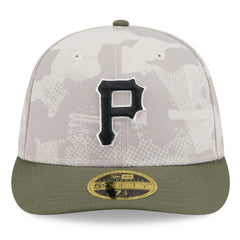 Pittsburgh Pirates New Era 2025 Armed Forces Day Low Profile 59FIFTY Fitted Hat - Light Beige/Olive Hats