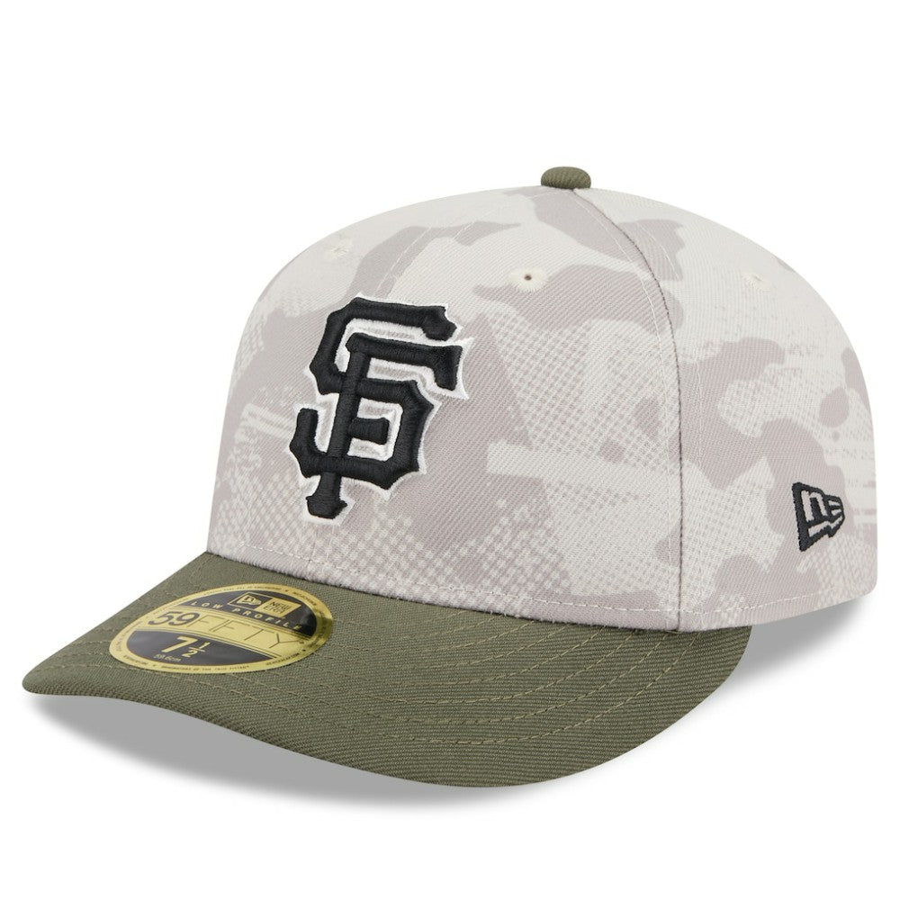 San Francisco Giants New Era 2025 Armed Forces Day Low Profile 59FIFTY Fitted Hat - Light Beige/Olive Hats