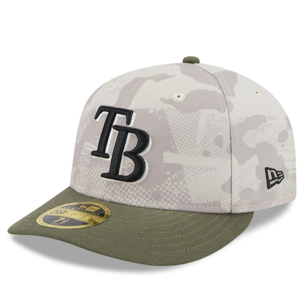 Tampa Bay Rays New Era 2025 Armed Forces Day Low Profile 59FIFTY Fitted Hat - Light Beige/Olive Hats