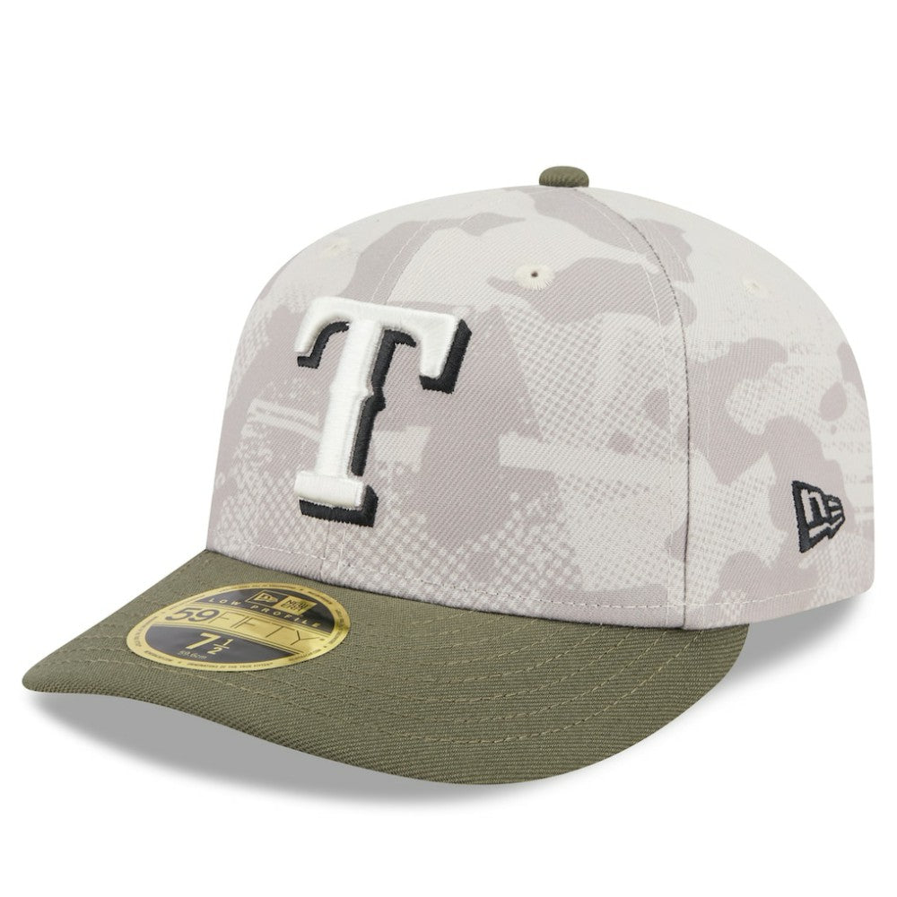 Texas Rangers New Era 2025 Armed Forces Day Low Profile 59FIFTY Fitted Hat - Light Beige/Olive Hats