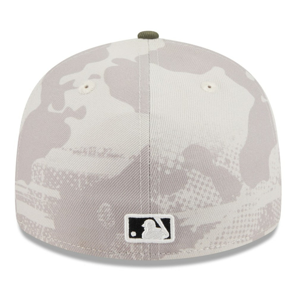 Texas Rangers New Era 2025 Armed Forces Day Low Profile 59FIFTY Fitted Hat - Light Beige/Olive Hats