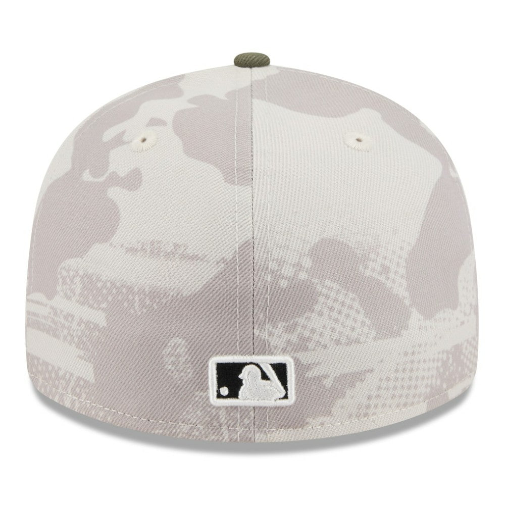 Toronto Blue Jays New Era 2025 Armed Forces Day Low Profile 59FIFTY Fitted Hat - Light Beige/Olive Hats